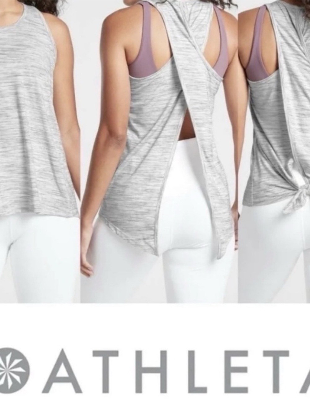 ATHLETA BUNDLE Navy tie back and Black twist yoga/Pilates tank tops